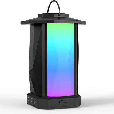Portable Bluetooth Speaker,Wireless Stereo Lantern Speaker with RGB LED Lights,50W Flame Speaker for Patio Garden Decor